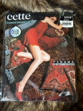 Cette Panama Classic Collection 15 denier-Aloe Vera Tights Black Size Super